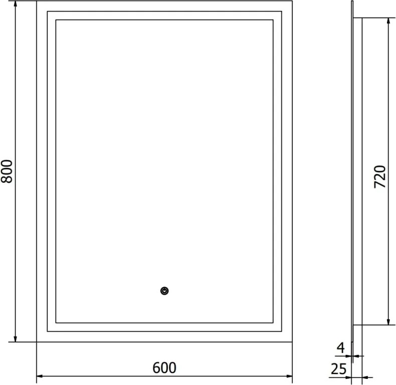 Mexen Miko lustro łazienkowe podświetlane 60 x 80 cm, LED 6000K, antypara - 9819-060-080-611-00