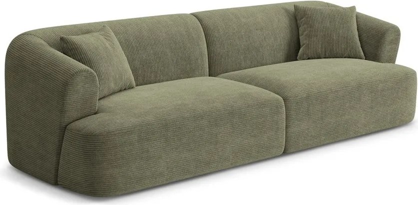 Zielona sztruksowa sofa 255 cm Campi – Cosmopolitan Design