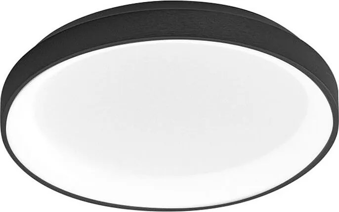 Krizia - Lampa sufitowa LED ściemnialna 30W 3000K - Ciepłe światło 2600lm, dyfuzor opalowy, czarna rama, IP20, średnica 27 cm, nowoczesny design