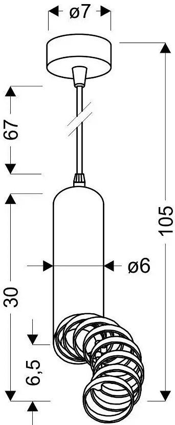 Czarna nowoczesna lampa wisząca D240-Exin