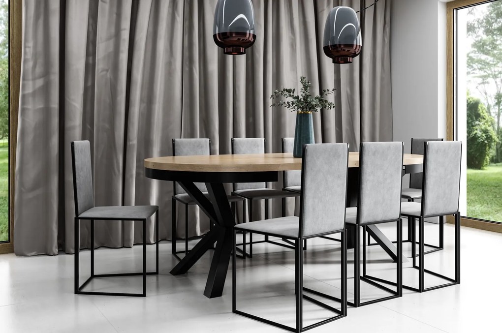 Industrialny stół rozkładany Narvic 120-196 cm