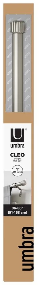 Stalowy regulowany karnisz w kolorze srebra 91 - 168 cm Cleo – Umbra