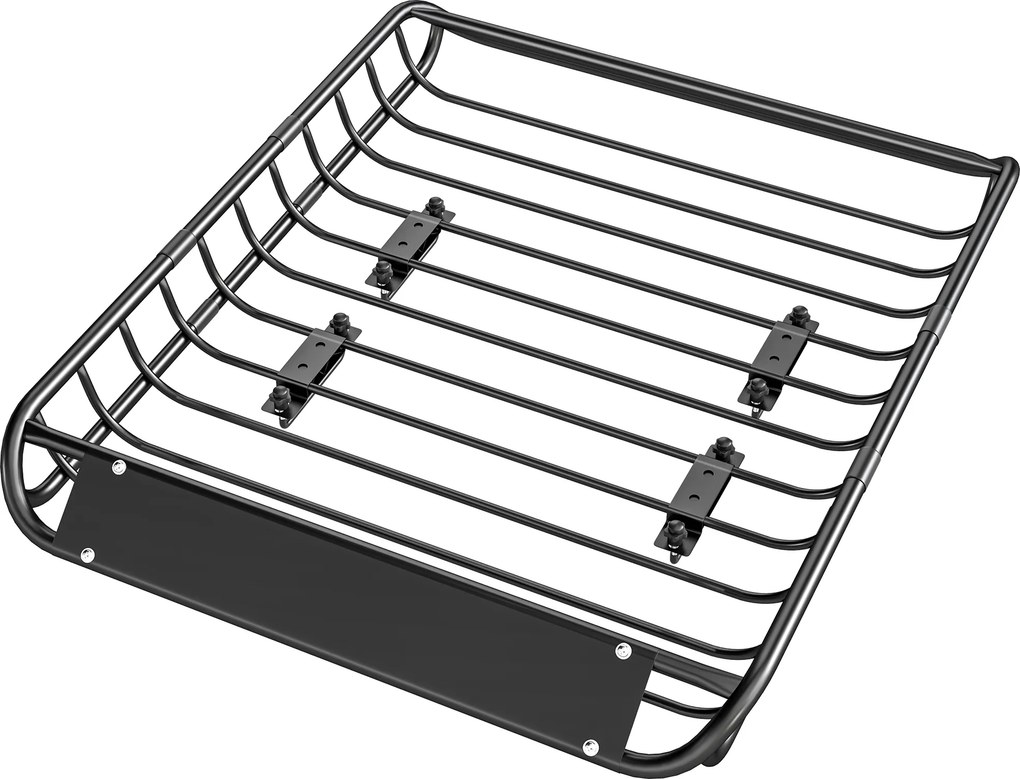 SPORTNOW Uniwersalny Bagażnik Dachowy Kosz Dachowy z Deflektorem Wiatru, do 150 kg, 116 x 92 x 11,5 cm na SUV-y i Pickupy, Czarny | Aosom PL