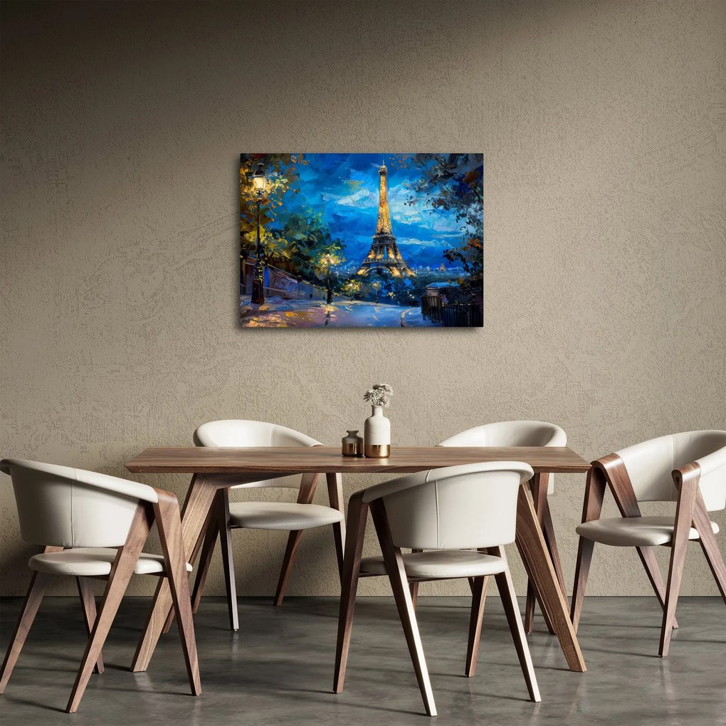 Obraz - Obraz olejny przedstawiający wieżę Eiffla (70x50 cm)