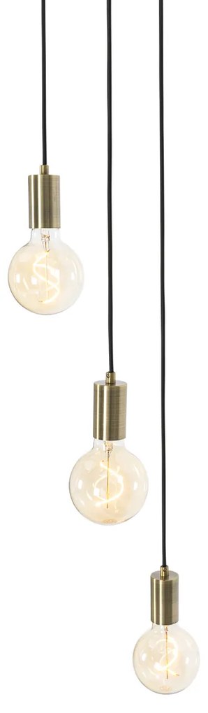 Industrialna lampa wisząca brązowa 3-światłowa - FacilPrzemysłowy Oswietlenie wewnetrzne