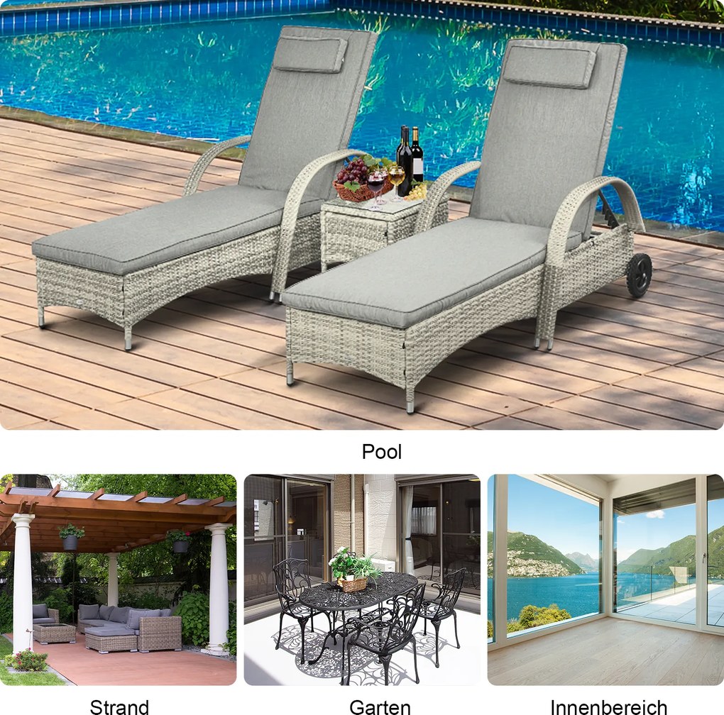 Outsunny leżak, leżak ogrodowy