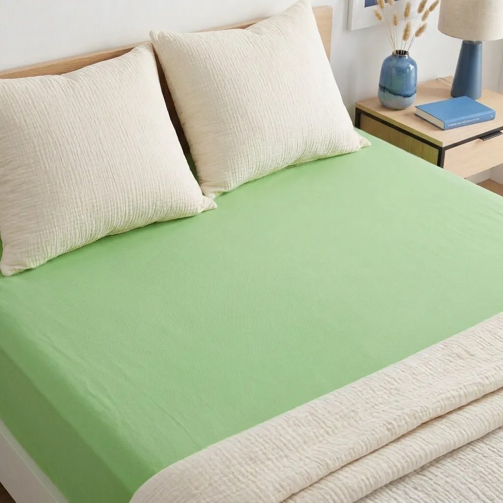 4Home prześcieradło jersey MAKO zielony, 90–100 x 200 cm, 90–100 x 200 cm