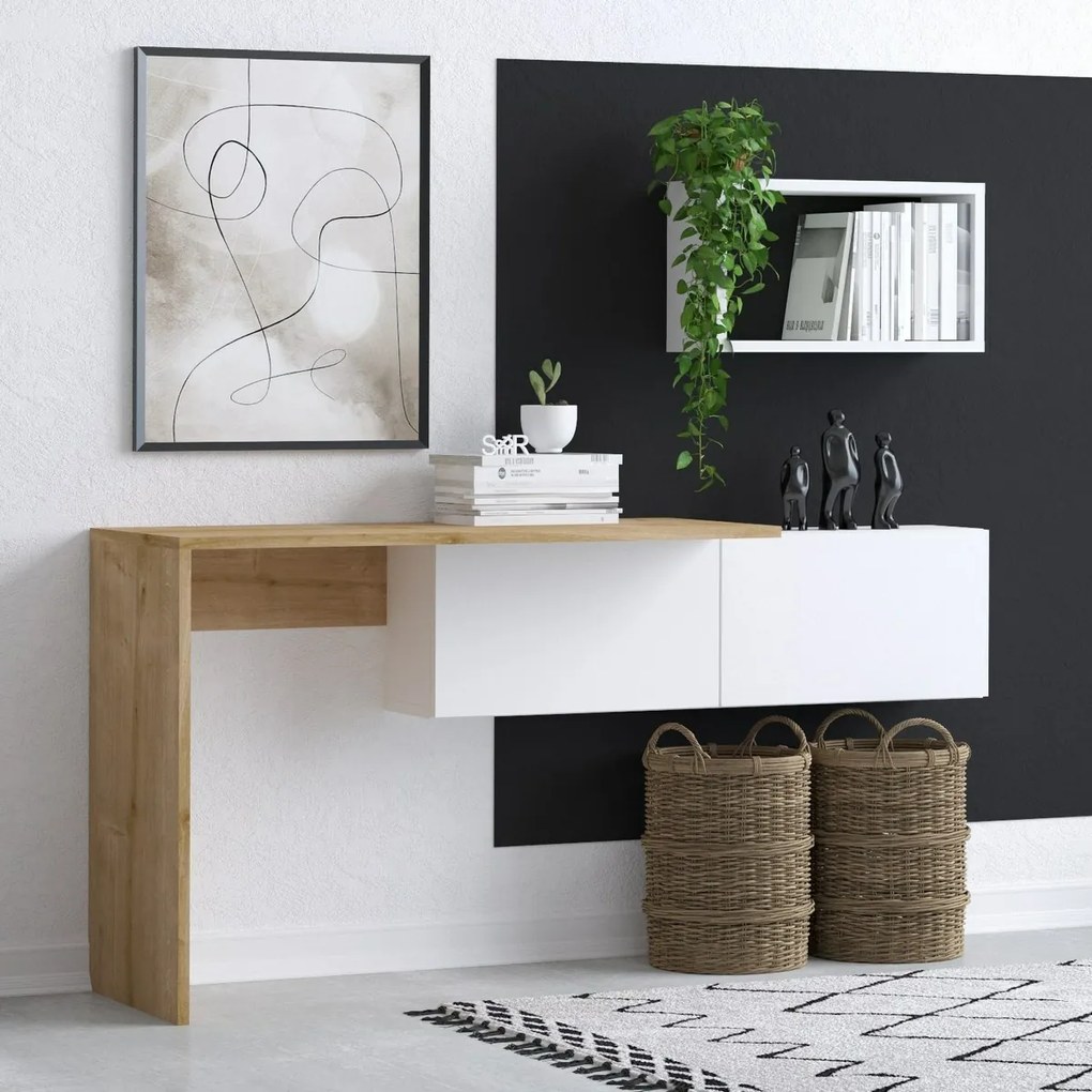 Biurko Tiff White and Oak