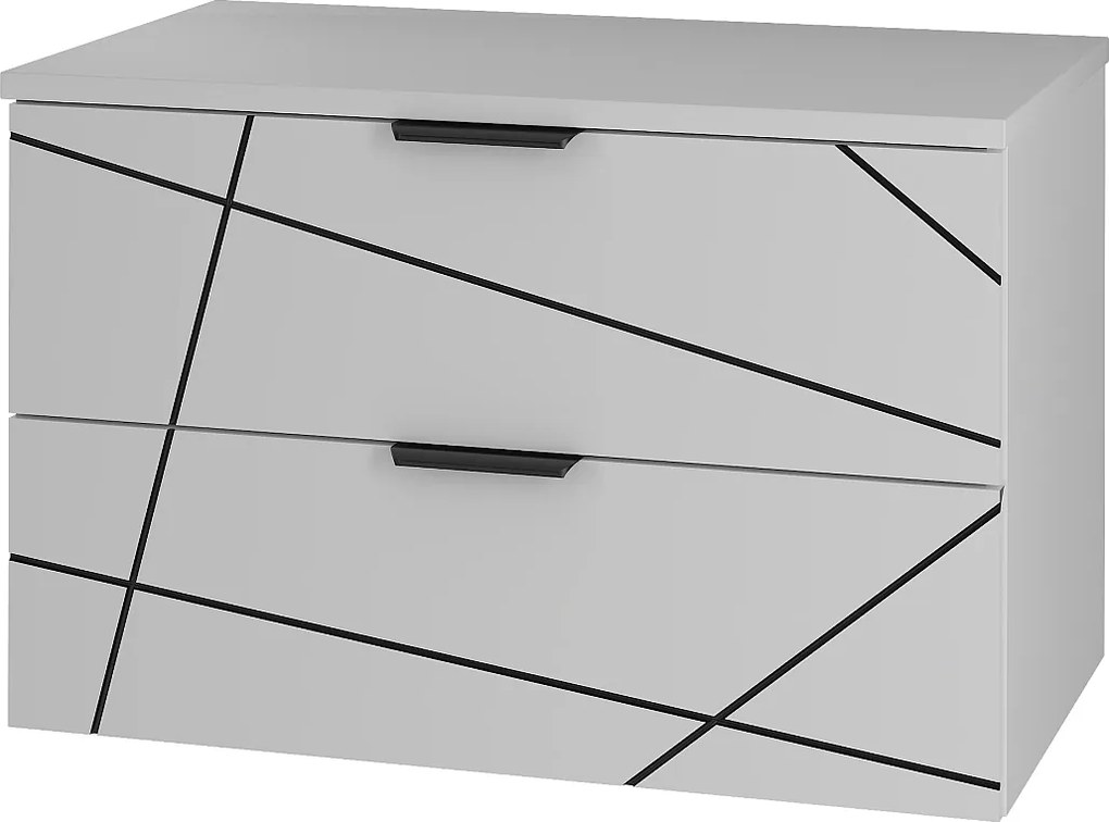 Zestaw Łazienkowy 80cm Szafka z Blatem Biały Mat Wood