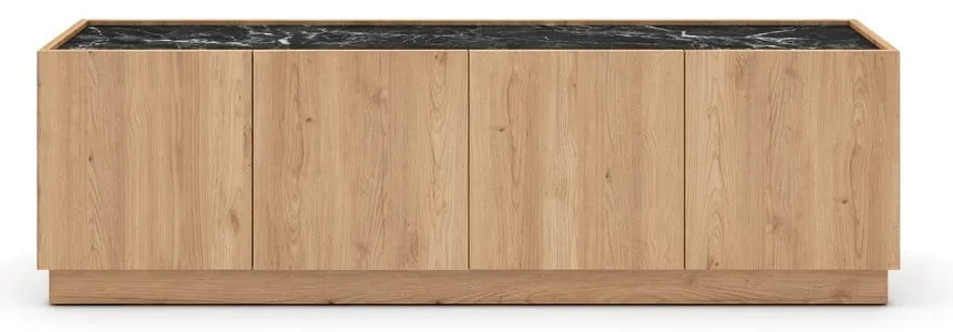 Czarno-naturalna szafka pod TV w dekorze dębu 160x48 cm Dione – Marckeric