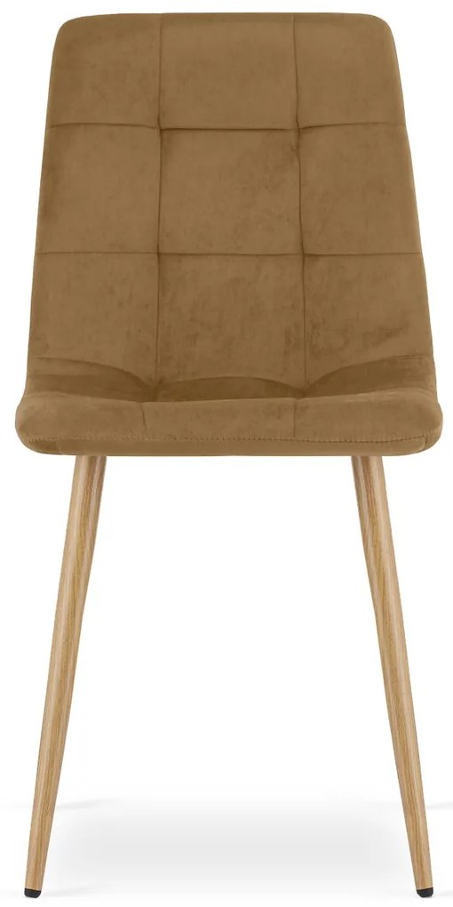 Krzesło aksamitne KARA brązowe