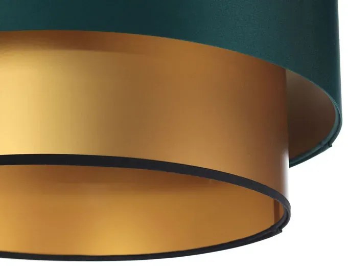 Złoto-zielona lampa wisząca glamour z abażurem - S417 K1-E79