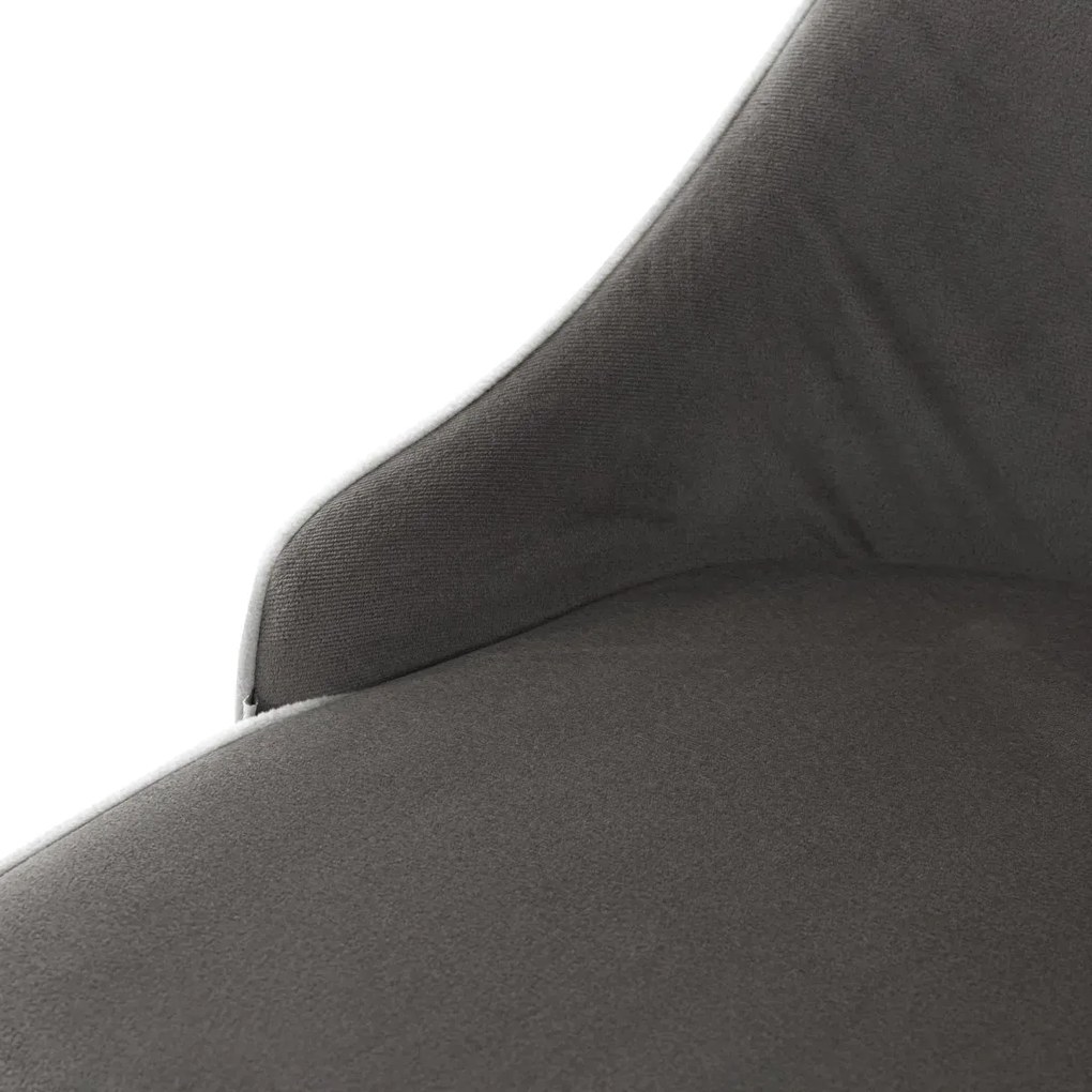 Krzesło LOUIS RIBBON welurowe szare HOMLA