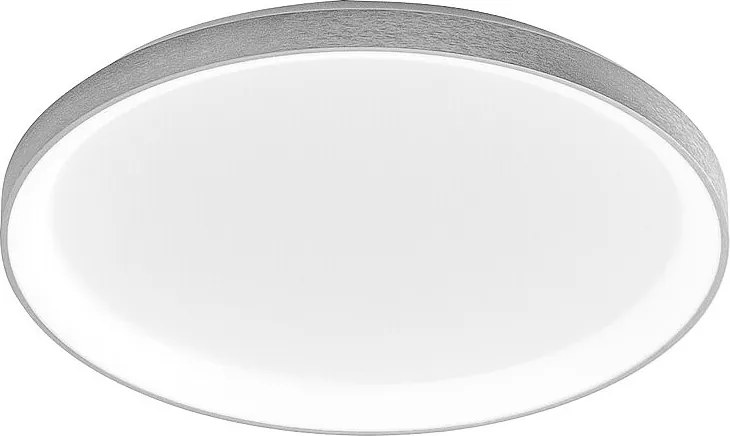 Krizia nowoczesna lampa sufitowa LED 38 W ściemnialna, 3300 lm, ciepłe światło 3000 K, opalowy dyfuzor, satynowe białe aluminium, Ø38 cm