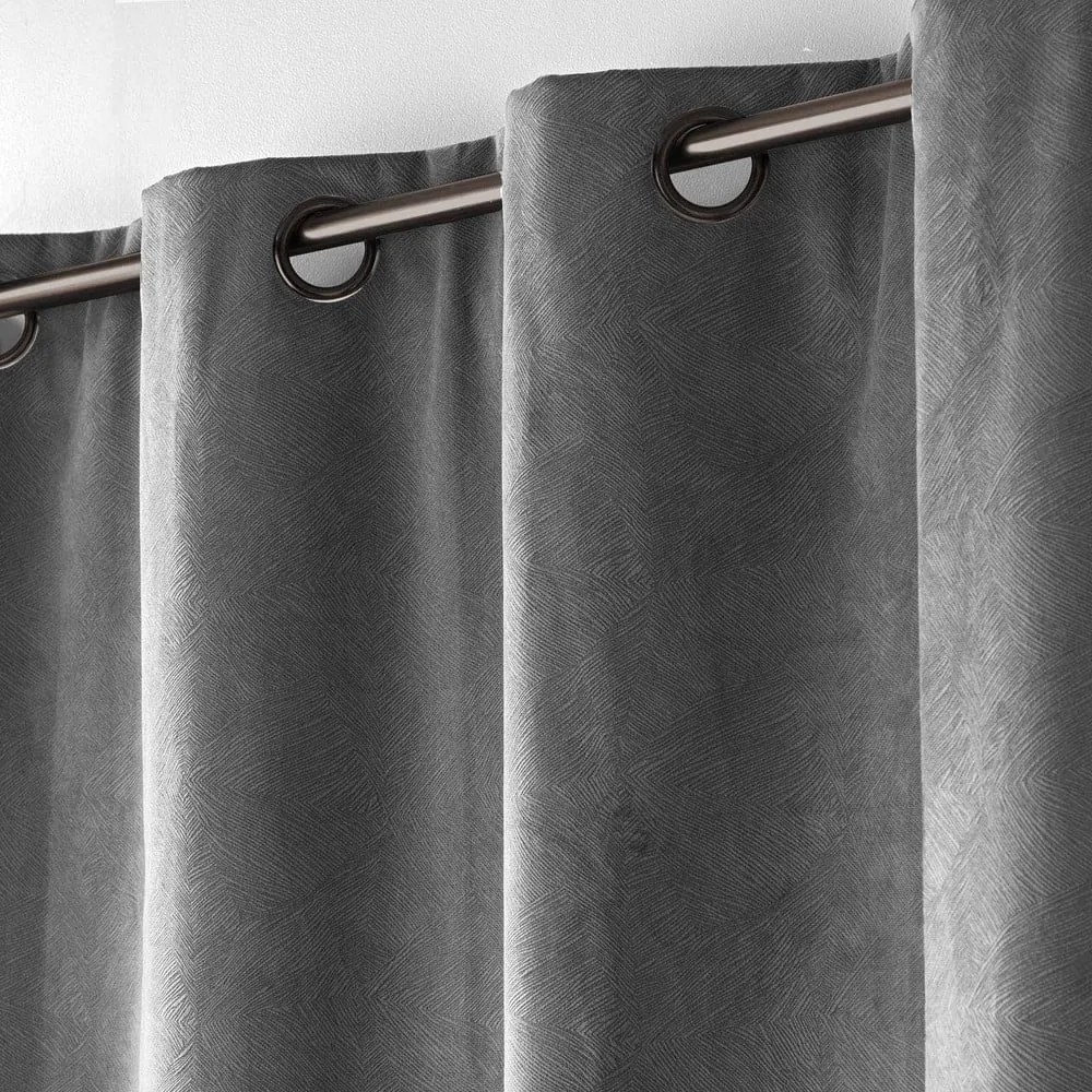 Antracytowa aksamitna zasłona 140x260 cm Olympe – douceur d'intérieur