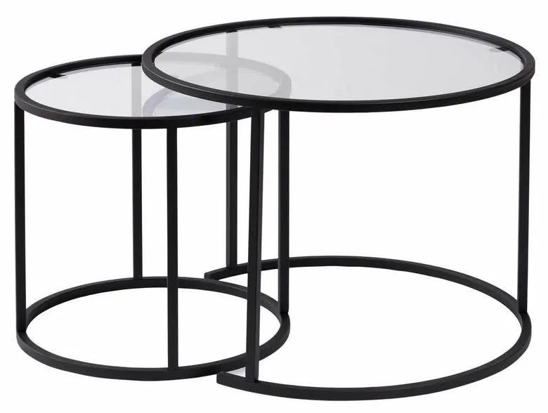 Zestaw stolików konferencyjnych Aurum Black 60 cm, 2 szt.