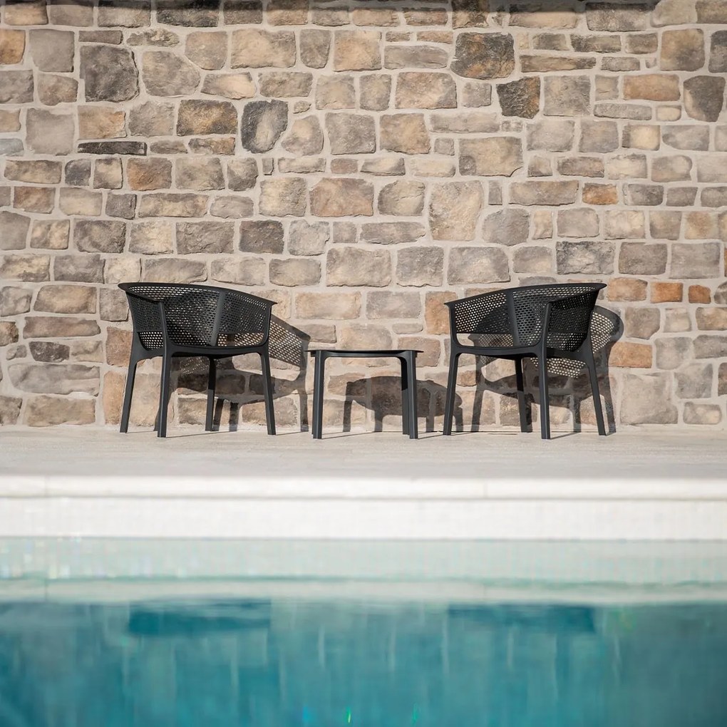 Kubełkowe krzesło ogrodowe Nexo z tworzywa sztucznego