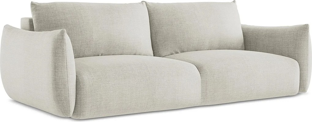 Kanapa 3-osobowa z funkcją spania - z tkaniny strukturalnej - jasny beż - LEILA