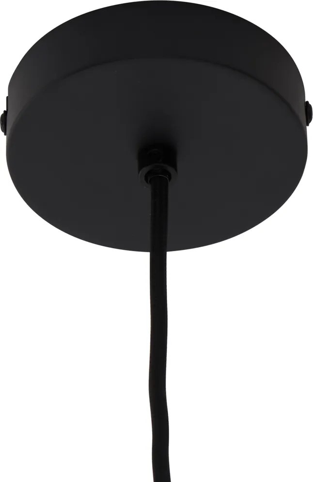 Retrowana lampa wisząca czarna ze szklanym kloszem w kolorze brązu - Bizle