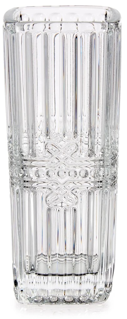 Kwadratowy wazon z kryształowym wzorem, 15 cm