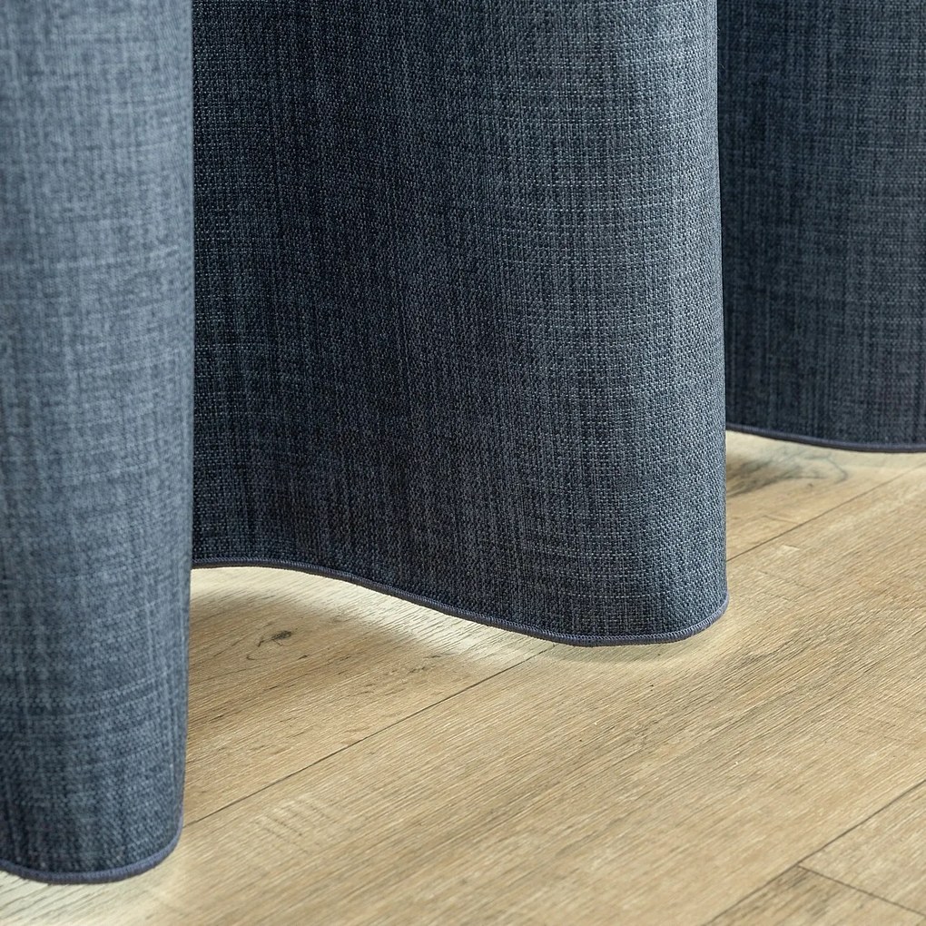 Zasłona zaciemniająca na taśmie marszczącej blackout strukturalny ciemny niebieski 140 x 280 cm 1 szt.