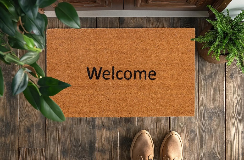 Wycieraczka kokos 45x75 cm Welcome naturalna antypoślizgowa do domu sklepu
