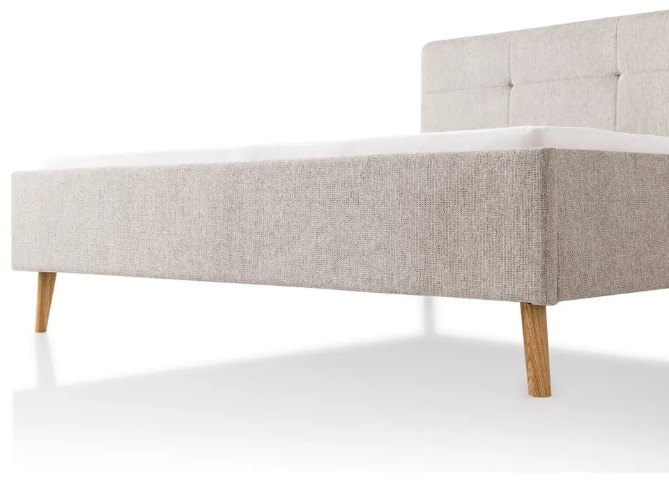 Szare/brązowe tapicerowane łóżko dwuosobowe bez stelaża 180x200 cm Smart – Meise Möbel