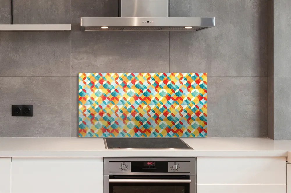 Szklany Panel Barwne Wzory Geometryczne