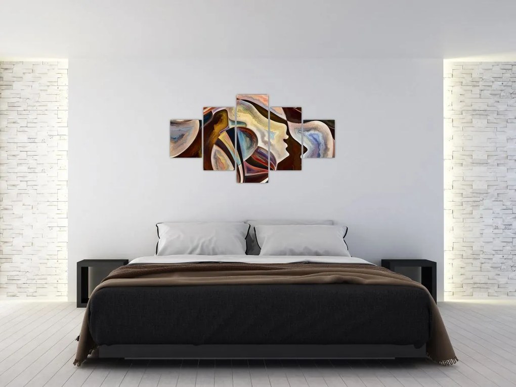 Obraz - Abstrakcja głów (125x70 cm)