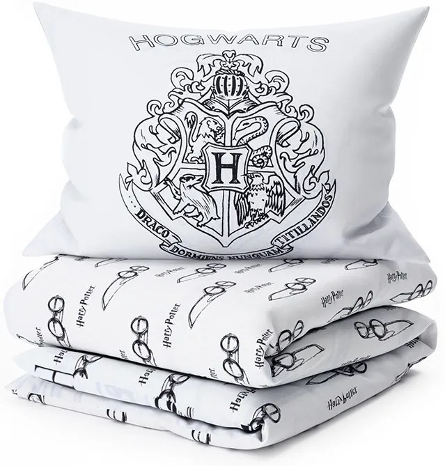 PrzytulneMieszkanie.pl PrzytulneMieszkanie.pl Pościel świecąca HARRY POTTER VISION biała Rozmiar pościeli: 70 x 90 cm | 140 x 200 cm