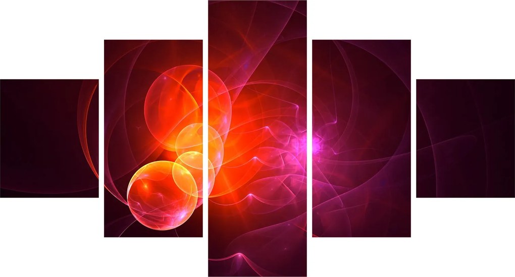 Nowoczesny obraz różowej abstrakcji (125x70 cm)