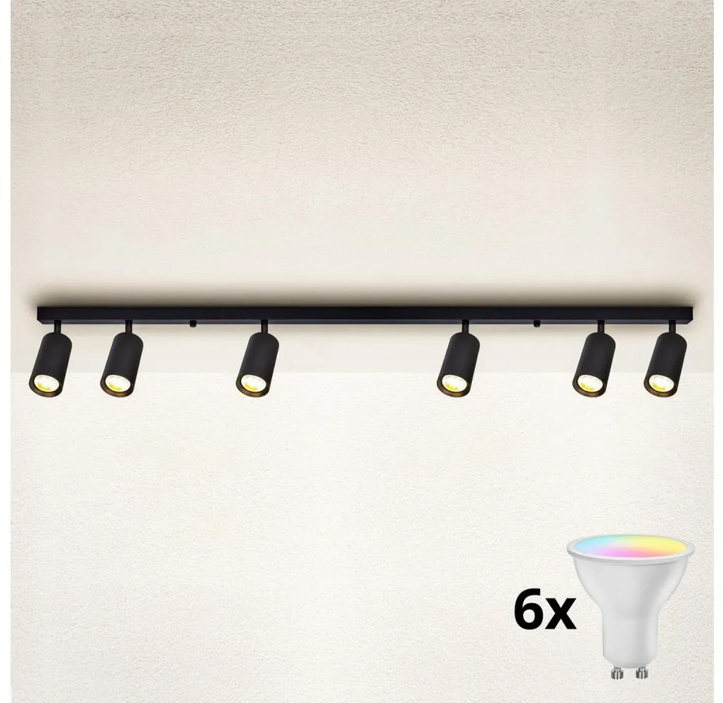Brilagi - LED ściemnialna oprawa punktowa SELE 6xGU10/6,5W/230V czarna