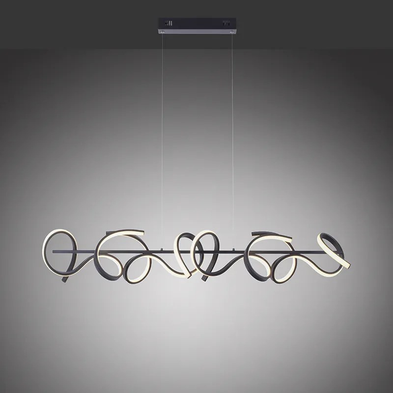 Designerska lampa wisząca czarna w komplecie z LED i ściemniaczem - KrisscrossDesignerski Oswietlenie wewnetrzne