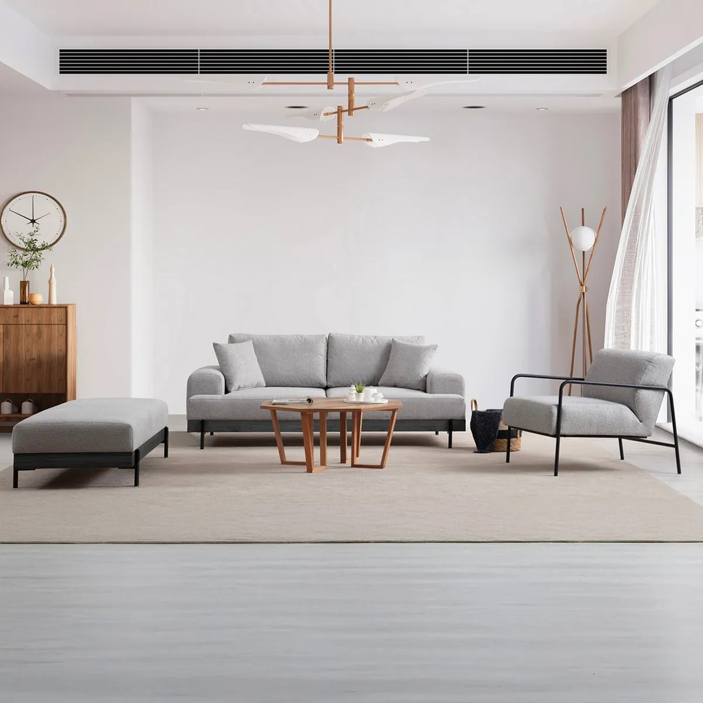 Taboret Eti Black Pouffe Grey