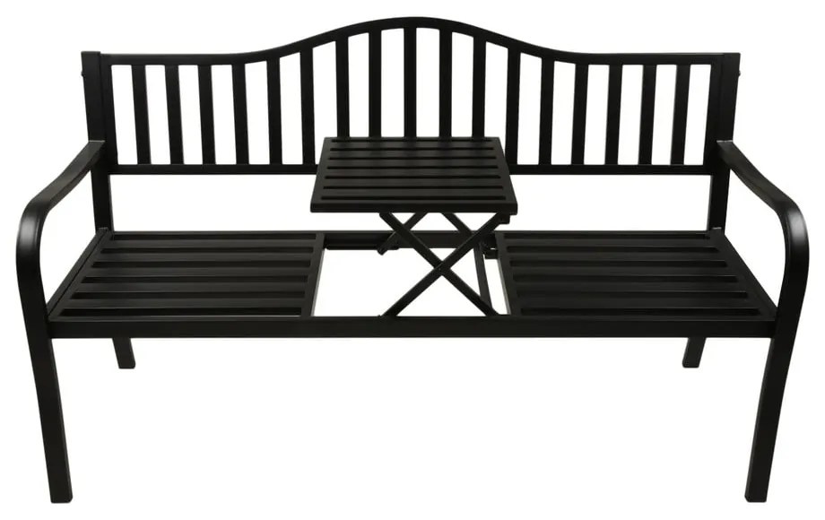 Czarna metalowa ławka ogrodowa Segula – Garden Pleasure