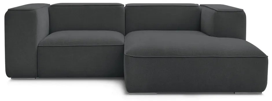 Ciemnoszary narożnik z materiału bouclé (prawostronny) Zephyr – Bobochic Paris