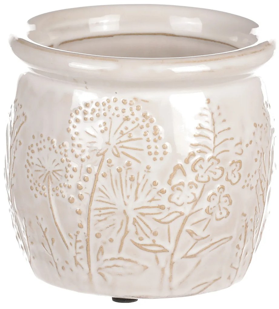 Ceramiczny doniczka na kwiaty polne, beżowa,średnica 11 cm x 10 cm