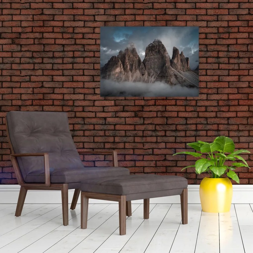 Obraz na szkle - Trzy Zęby, Włoskie Dolomity (70x50 cm)
