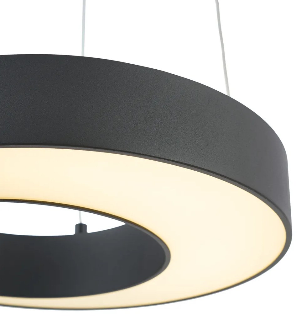 Nowoczesna lampa wisząca czarna 35 cm z 3-stopniowym ściemnianiem - Organici Nowoczesny Oswietlenie wewnetrzne