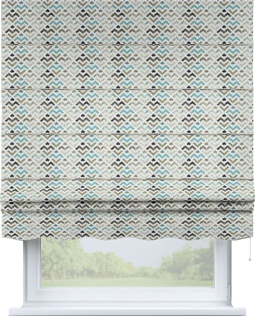 Roleta rzymska Florencja kolor brązowy tkanina wzorzysta