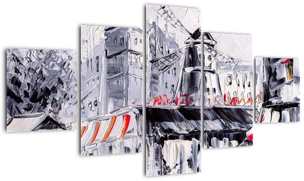 Obraz - Ulica w Paryżu, obraz olejny (125x70 cm)