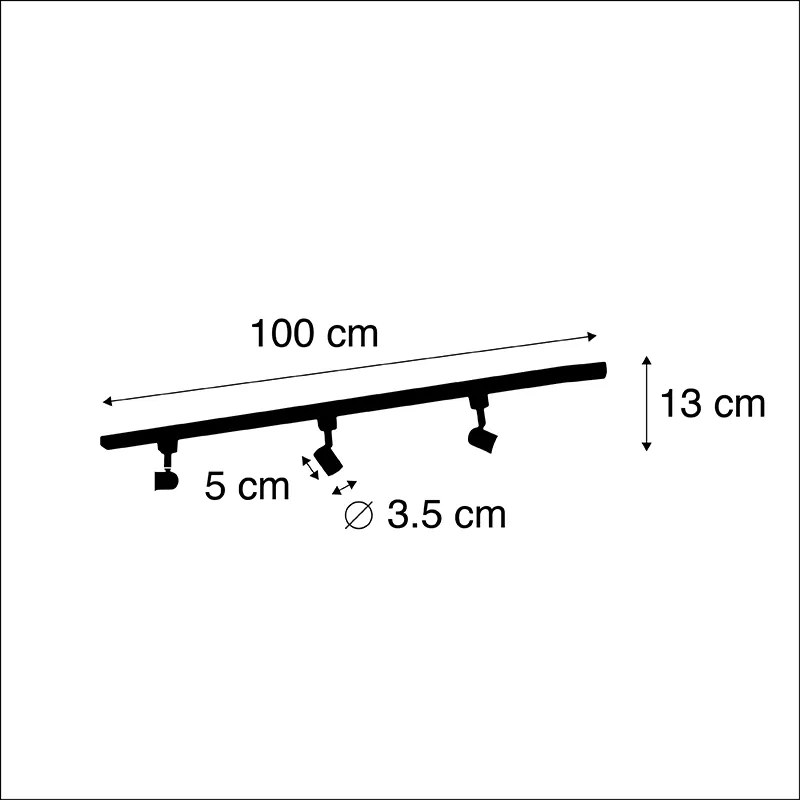 Nowoczesny system szynowy 1-fazowy 3 spoty czarny - Jeany