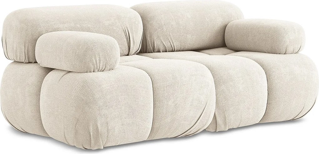 Modułowa sofa 2-osobowa - z tkaniny szenilowej - jasny beż - LOKUA