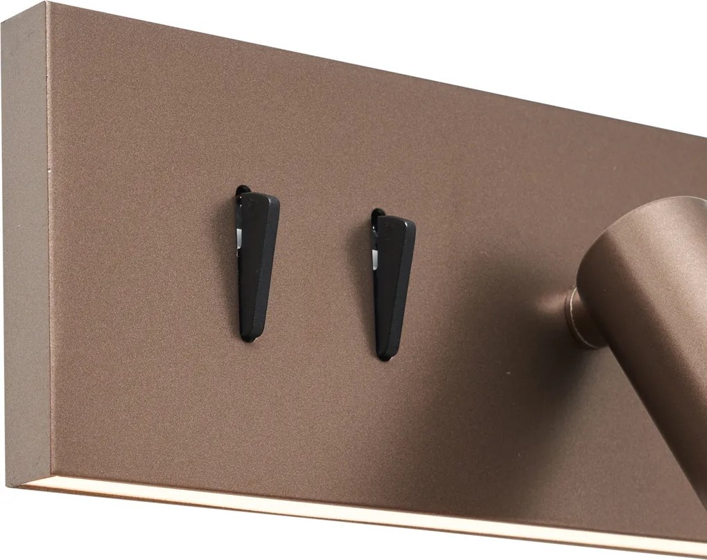 Nowoczesny kinkiet w kolorze ciemnego brązu z regulacją i USB-C, zawiera LED - Modric