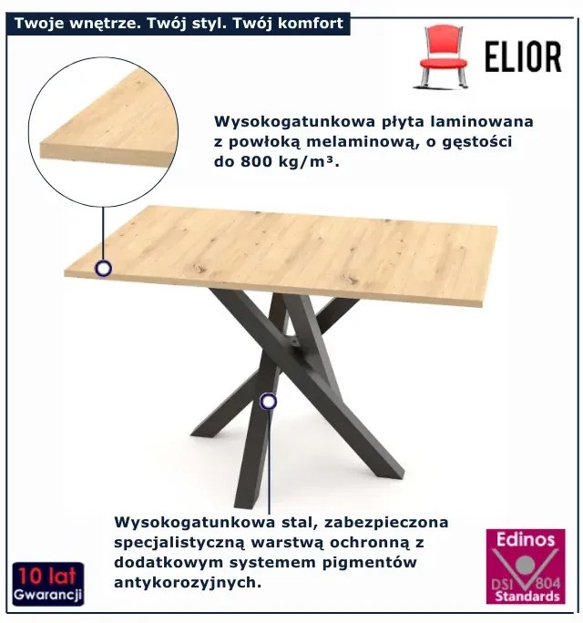 Prostokątny stół z nogami X dąb artisan  S5-G48