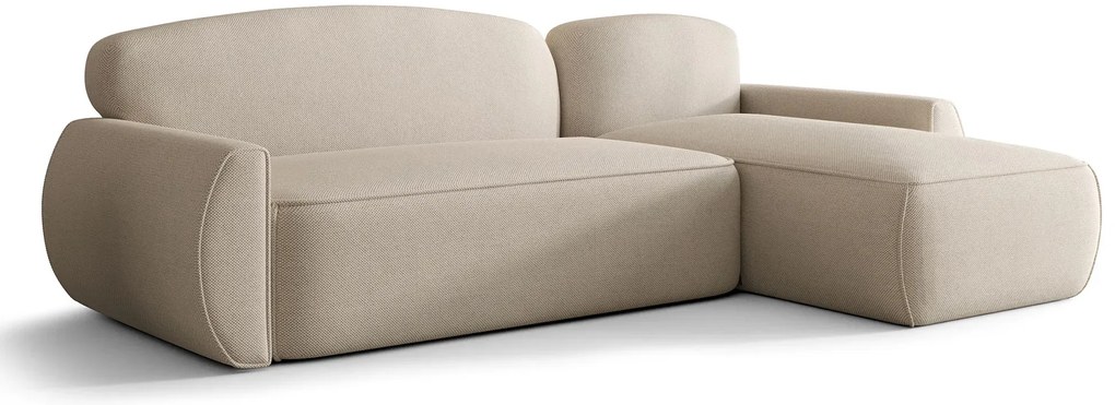 Beżowy narożnik rozkładany z pojemnikiem H6-W33