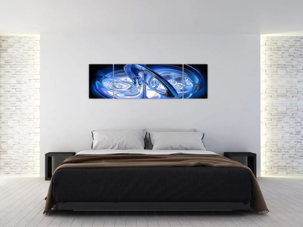 Niebieski abstrakcyjny obraz (170x50 cm)