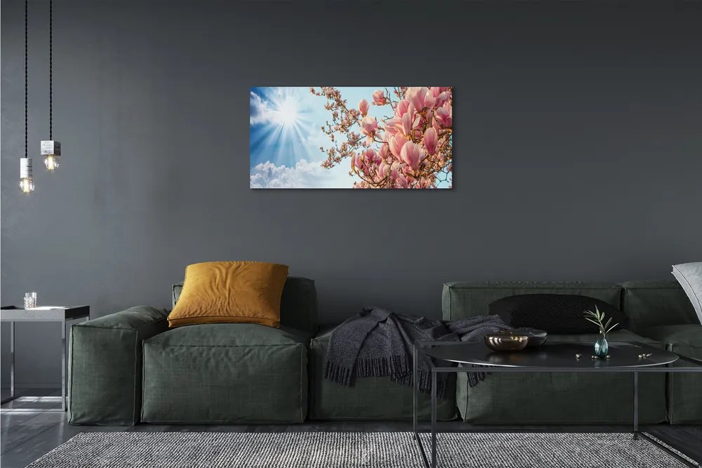 Obraz canvas na ścianę Magnolia na tle Nieba w Słońcu