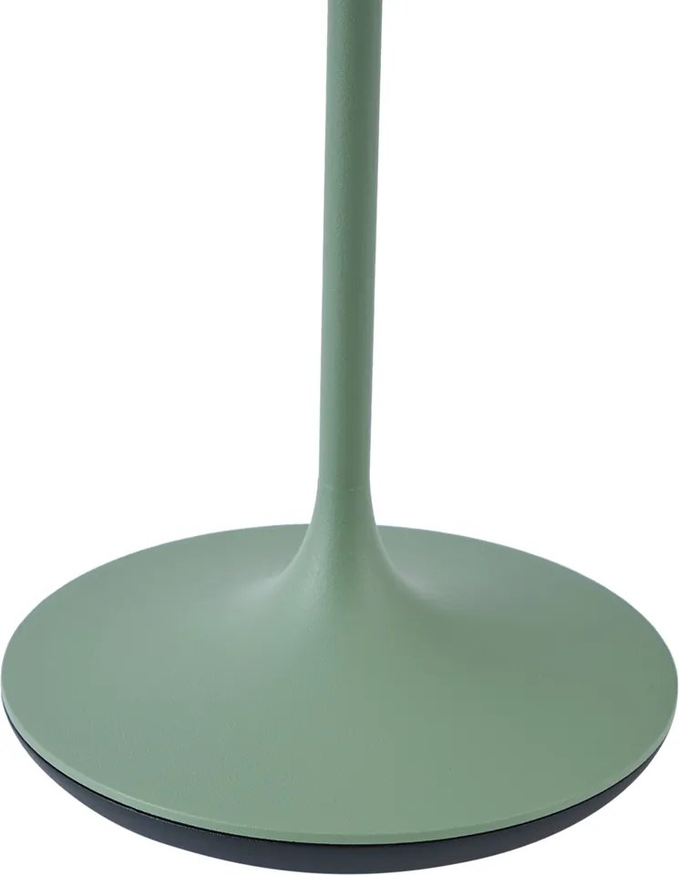 Lampa stołowa zielona z LED IP65, ładowalna ze stacją ładującą - Bass