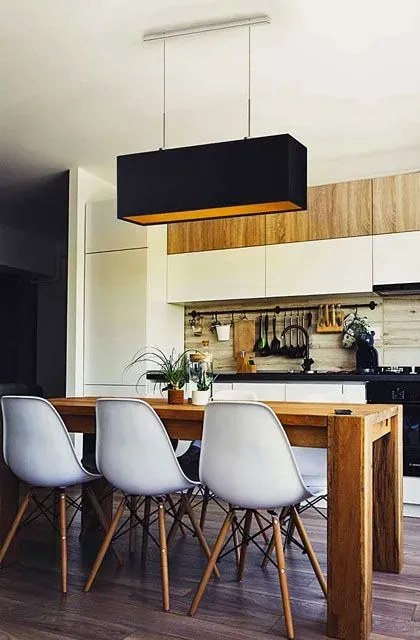 Lampa wisząca glamour nad stół na białym stelażu - H5-N48